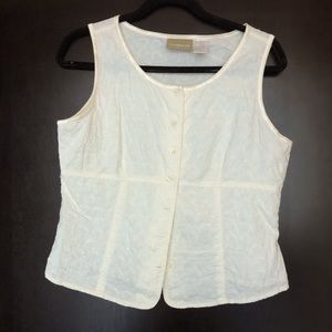 Vintage cottage core eyelet bustier style blouse